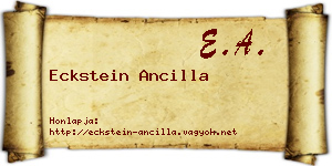 Eckstein Ancilla névjegykártya